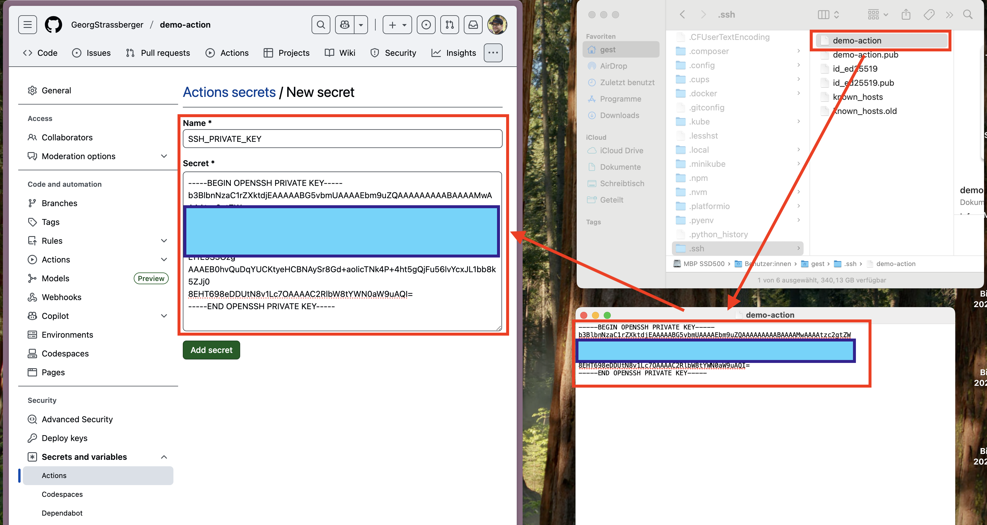 Github SSH-PRIVATE-KEY
